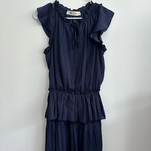 The Impeccable Pig Navy Tiered Ruffled Dress - Picture 2 of 4